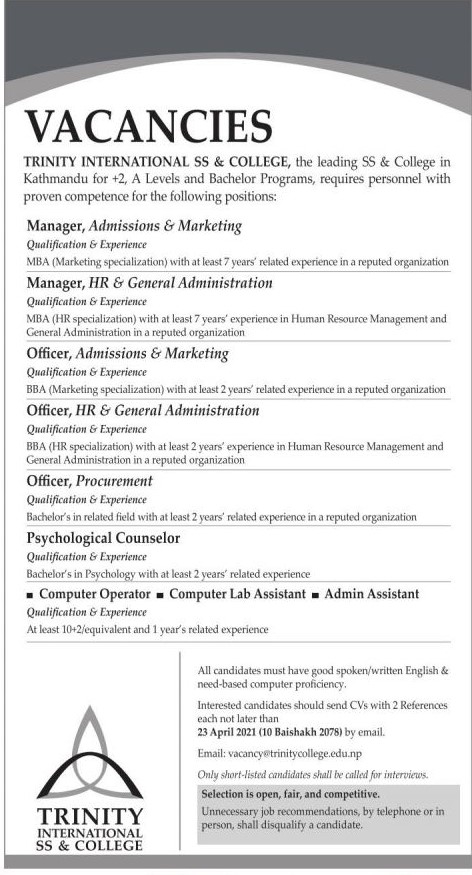 Officer, Admissions & Marketing