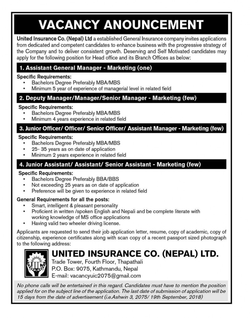 Assistant General Manager-Marketing