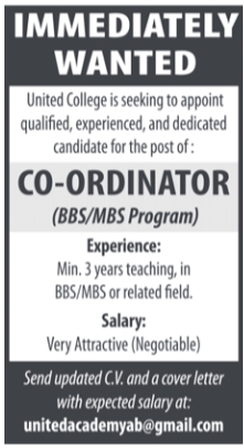 Co-Ordinator (BBS / MBS)