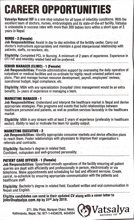 marketing manager job vacancy in nepal vatsalya natural job descriptions for marketing manager
