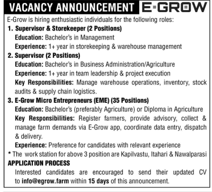 E-Grow Micro Entrepreneurs (EME)