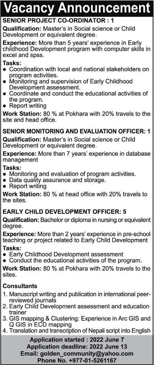 early-child-development-officer-job-vacancy-in-nepal-ingo-june-2022