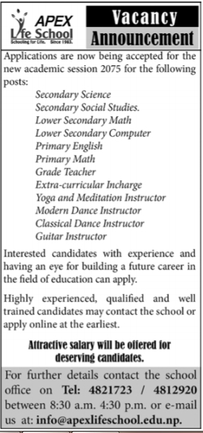Lower Secondary Math Teacher