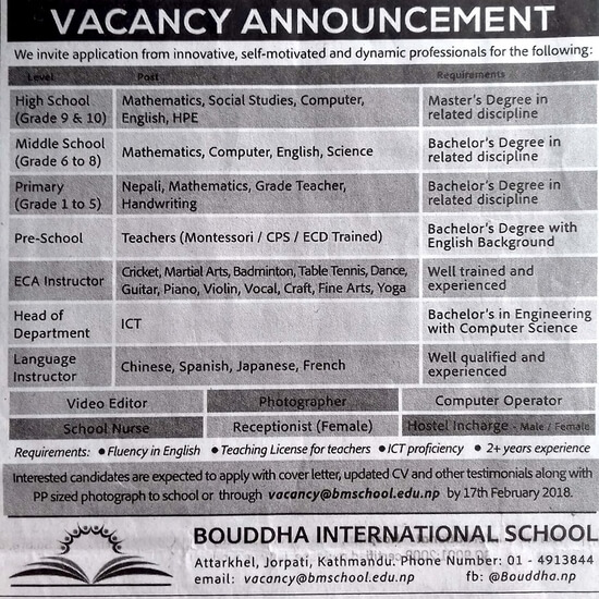 Hostel Incharge - Male/ Female