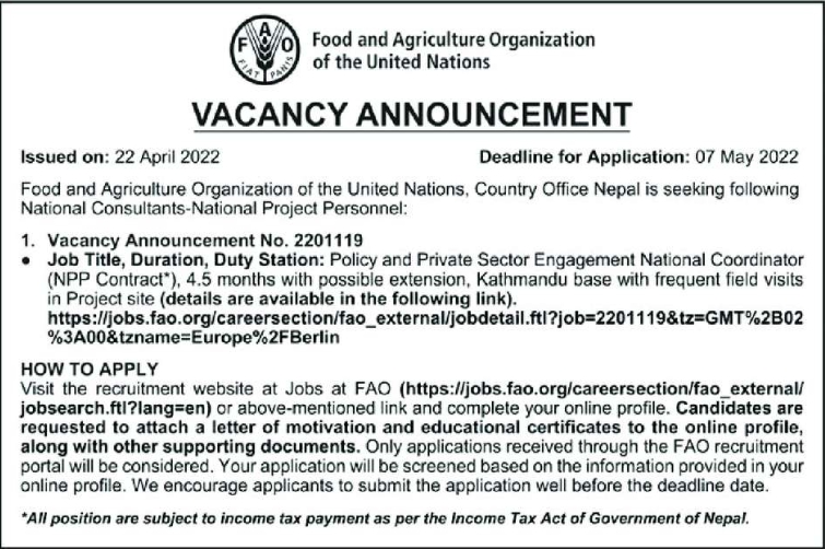 Policy and Private Sector Engagement National Coordinator