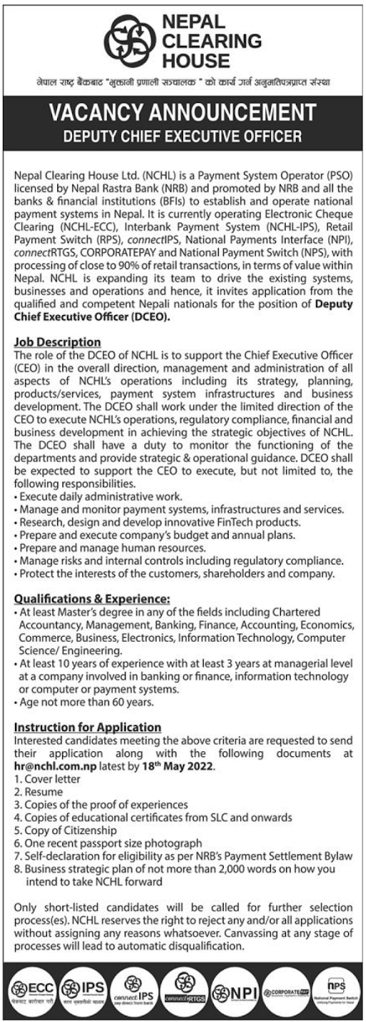 Deputy Chief Executive Officer (DCEO)