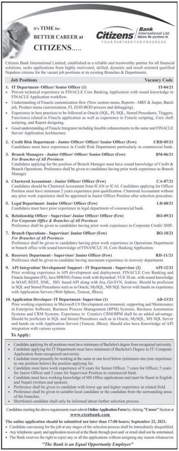 Relationship Officer - Supervisor/ Junior Officer/ Officer (Few)