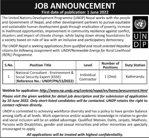 Environment & Social Security Expert (ESSE)