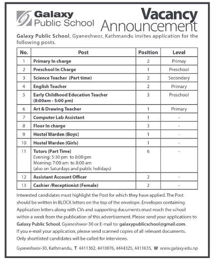 Tutors (Part Time)