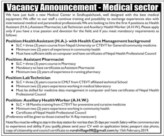 Auxiliary Health Worker (A.H.W)