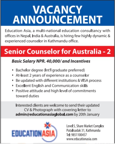Senior Counselor (For Australia)