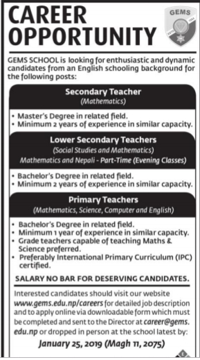 Secondary Teacher (Mathematics)