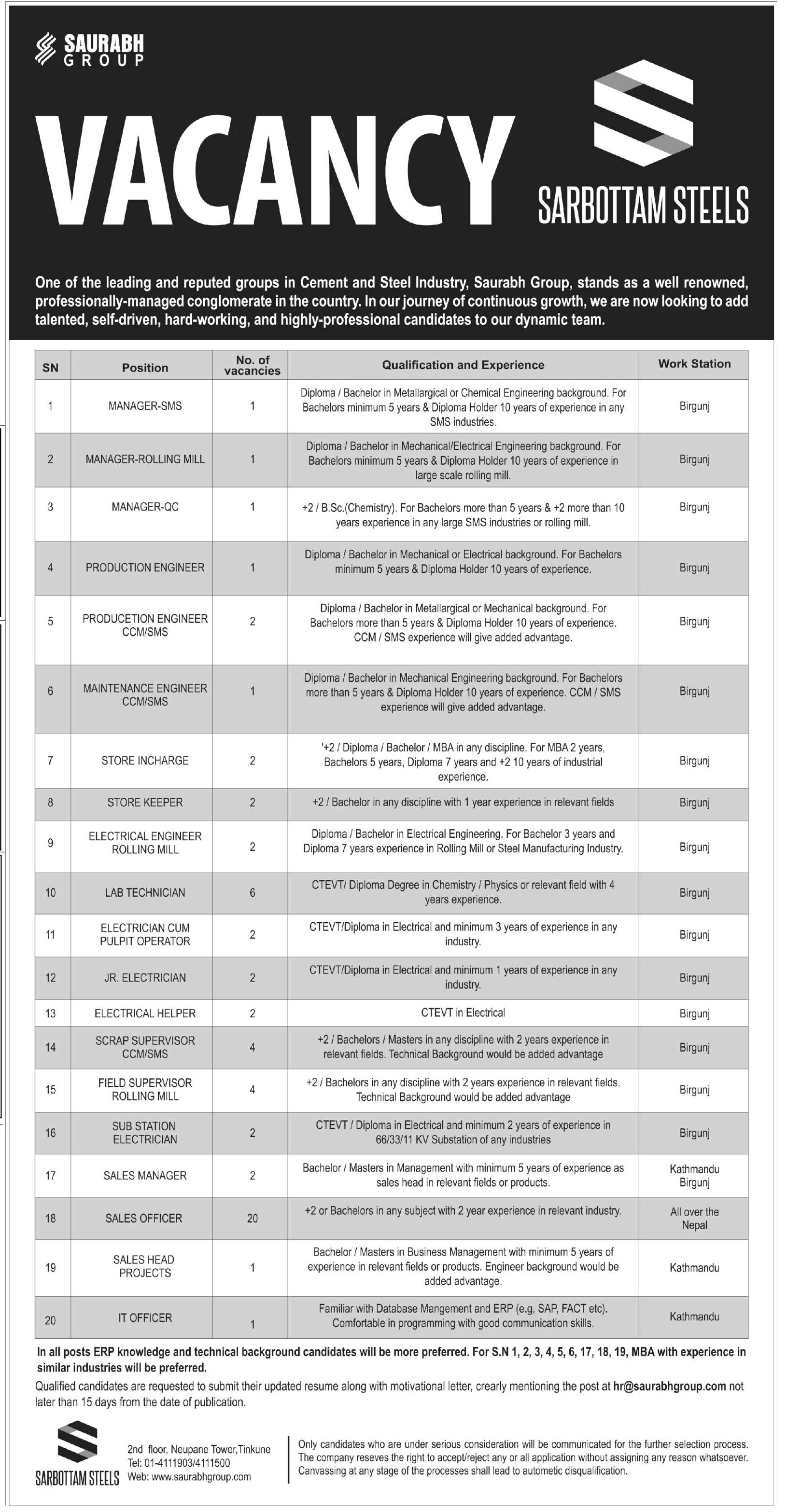 store-incharge-job-vacancy-in-nepal-sarbottam-steels-may-2021-merojob