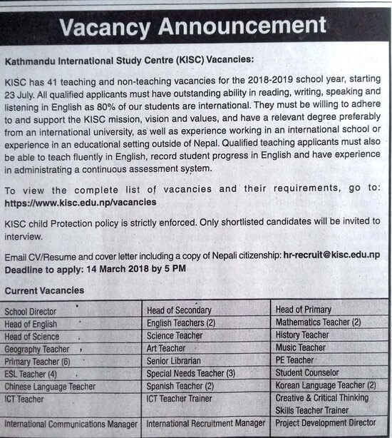 teacher job application letter in nepali