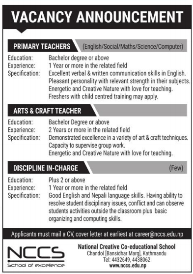 Primary Level Teacher (English)