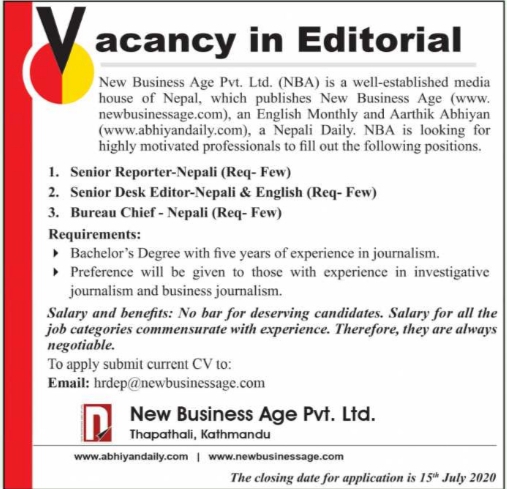 Senior Desk Editor - Nepali & English