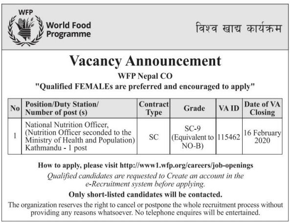 National Nutrition Officer